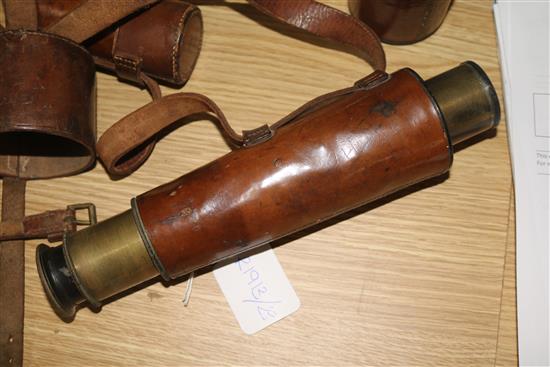 A 19th century leather cased telescope